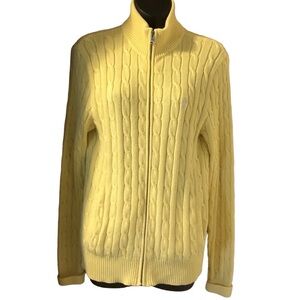 💛NWT Ralph Lauren Golf Pale Yellow Cable Knit